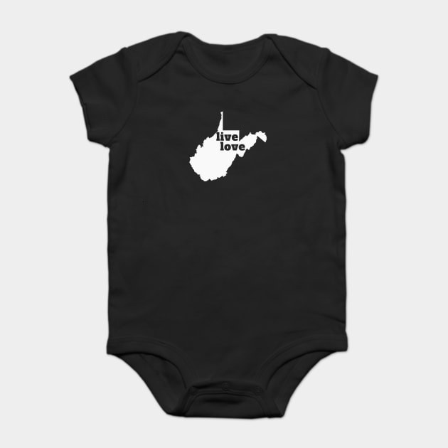 West Virginia - Live Love West Virginia Baby Bodysuit by Yesteeyear